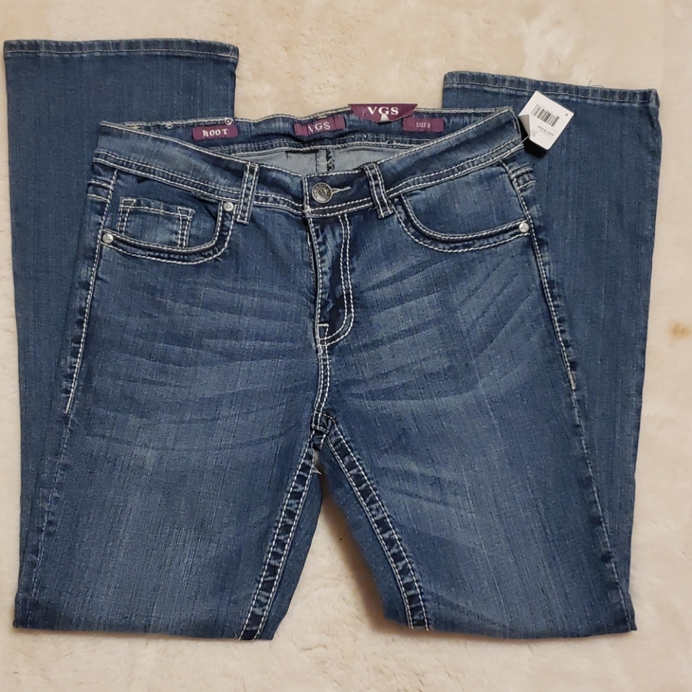VGS Boot Cut Mid Wash Blue Jeans sz 8 NWT - Picture 2 of 6